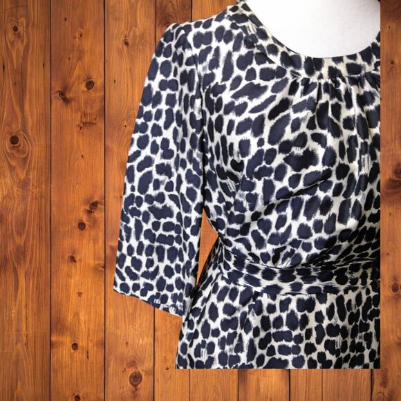 Kate Spade Women's Size 8 Dorothy Silk Leopard Print Cutout Back Belted Dress - Picture 8 of 11